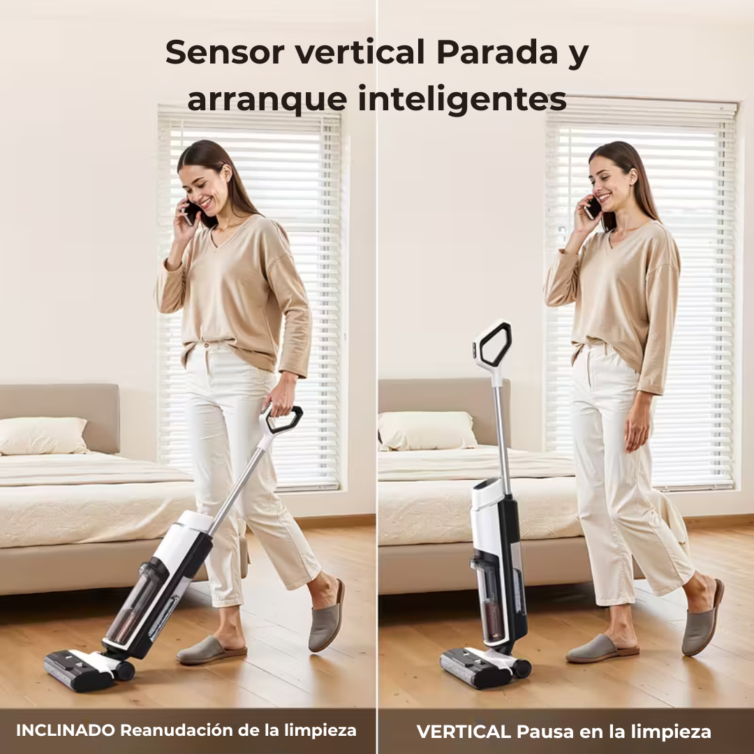 TurboMop Fusion® - la mopa aspiradora inalámbrica 3 en 1 para suelos secos y húmedos.