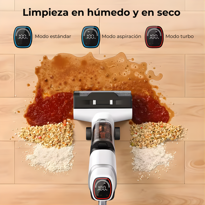 TurboMop Fusion® - la mopa aspiradora inalámbrica 3 en 1 para suelos secos y húmedos.