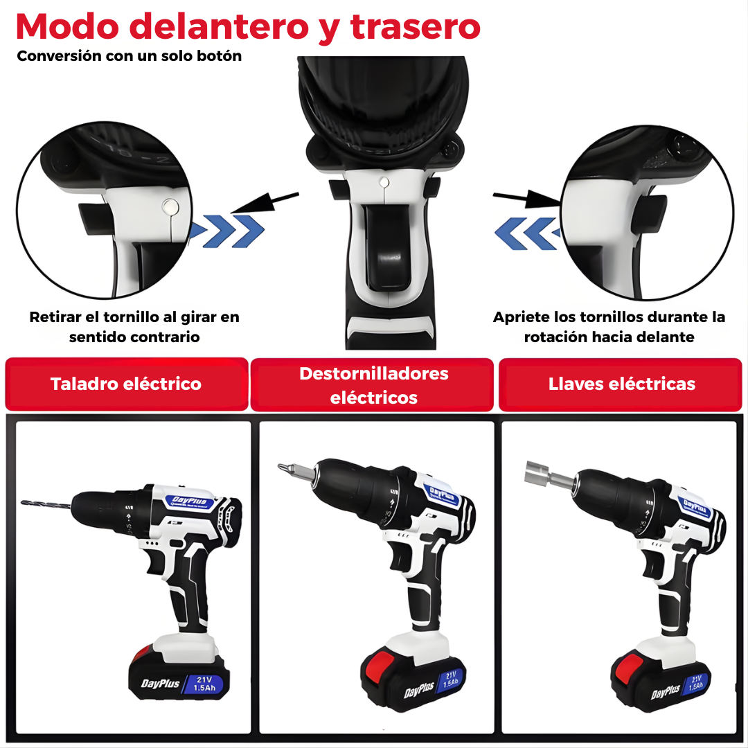 TorqueTitan® - Taladro atornillador 21 V 3 en 1 de alta potencia