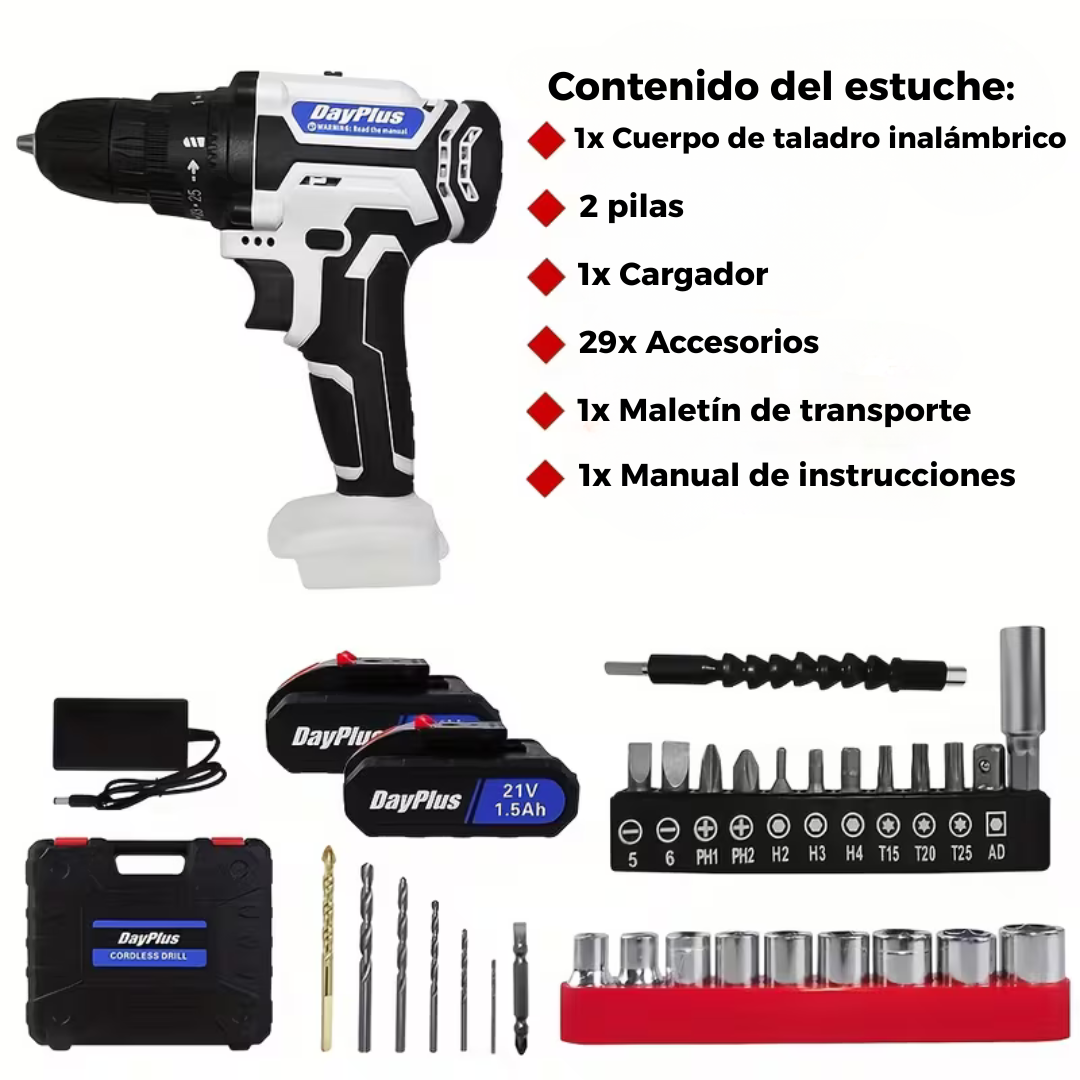 TorqueTitan® - Taladro atornillador 21 V 3 en 1 de alta potencia