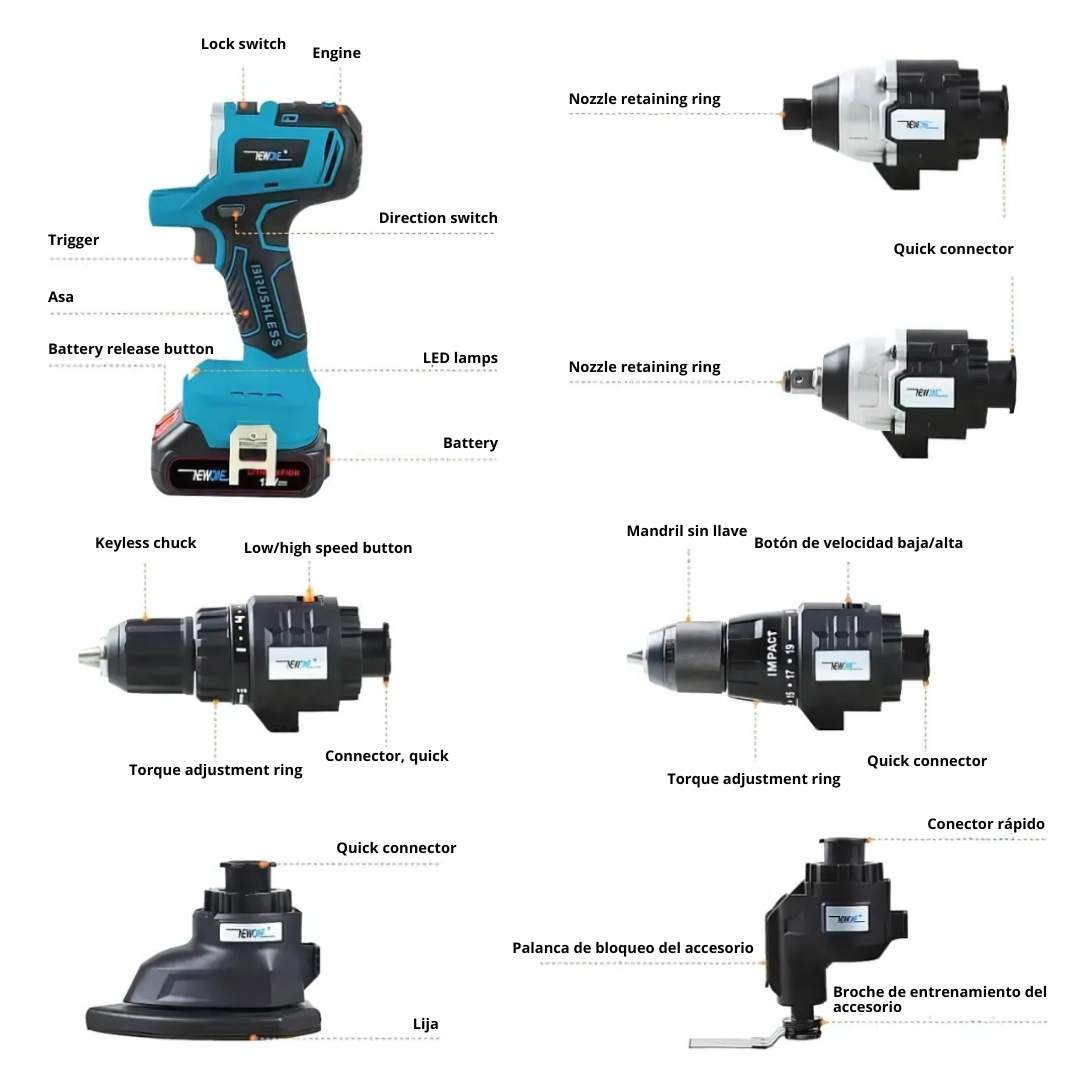 PowerCraft® - el kit definitivo de herramientas inalámbricas 12 en 1