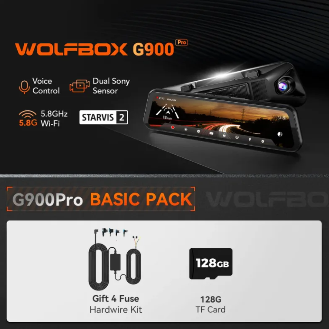 RoadGuard G900Pro® - 12MP WiFi Touch Screen Dash Cam Smart Mirror