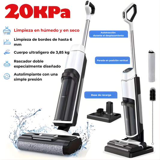 TurboMop Fusion® - la mopa aspiradora inalámbrica 3 en 1 para suelos secos y húmedos.